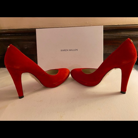 Karen Millen Suede Platform High-Heel Court Pumps - Picture 4 of 6